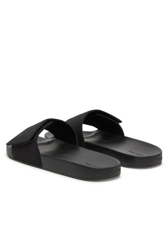 Calvin Klein Calvin Klein Plätud Adj Pool Slide Canvas Logo HM0HM01749 Must