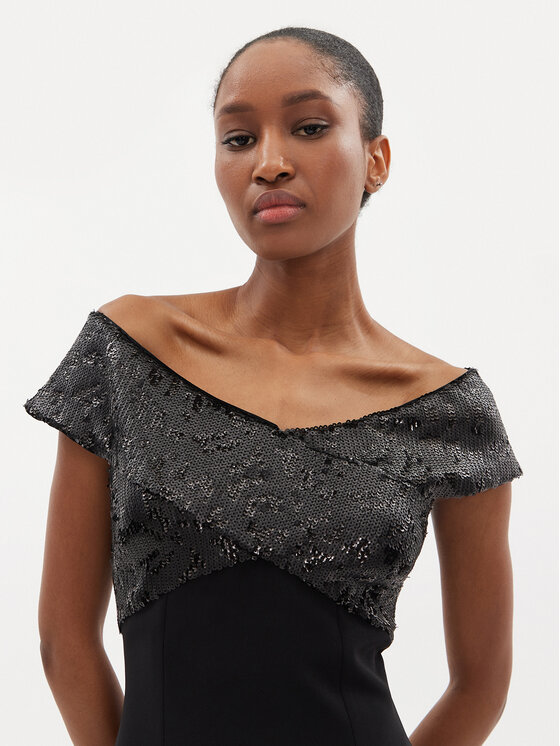 Just Cavalli Just Cavalli Rochie de seară 76PAO904 Negru Regular Fit