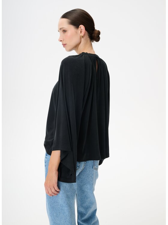 LEBRAND LEBRAND Bluzka Paloma Czarny Regular Fit