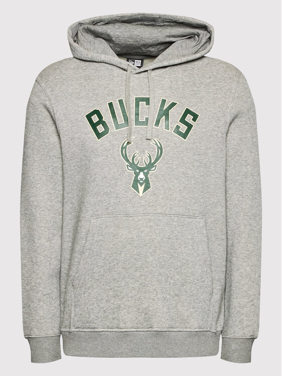 New Era New Era Džemperis ar kapuci Milwaukee Bucks Team Logo 11546172 Pelēks Regular Fit