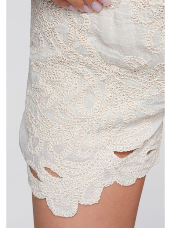 Ombre Ombre Szorty materiałowe OW-ST-E0024 Beżowy Relaxed Fit