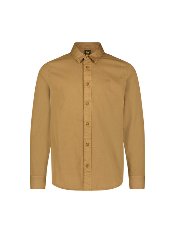 Lee Lee Koszula PATCH SHIRT Brązowy Regular Fit