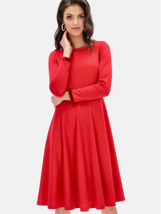 L’AF L’AF Sukienka koktajlowa Luisa Czerwony Slim Fit