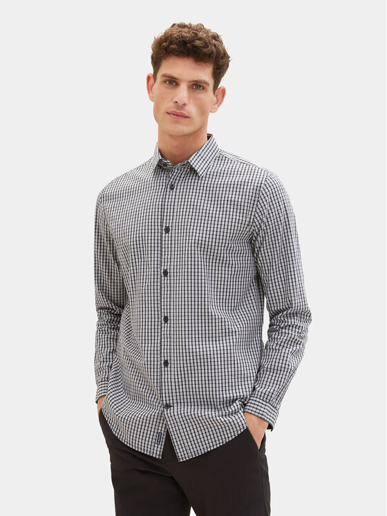 Tom Tailor Tom Tailor Риза 1037436 Син Regular Fit