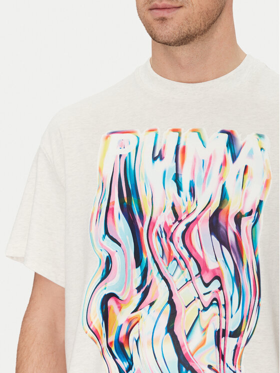 Puma Puma T-krekls Stewie Limitless 630527 Écru Relaxed Fit