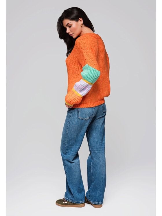 Ombre Ombre Svetr LW-SWSW-0107 Oranžová Oversize