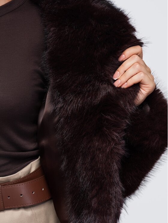 Ombre Ombre Futro OW-FR-E0008 Brązowy Oversize