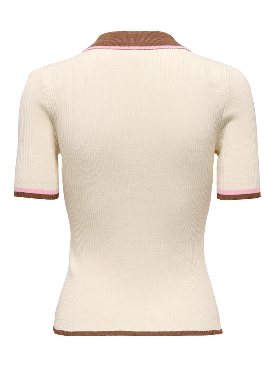 ONLY ONLY Tricou polo Meddi 15363165 Bej Slim Fit