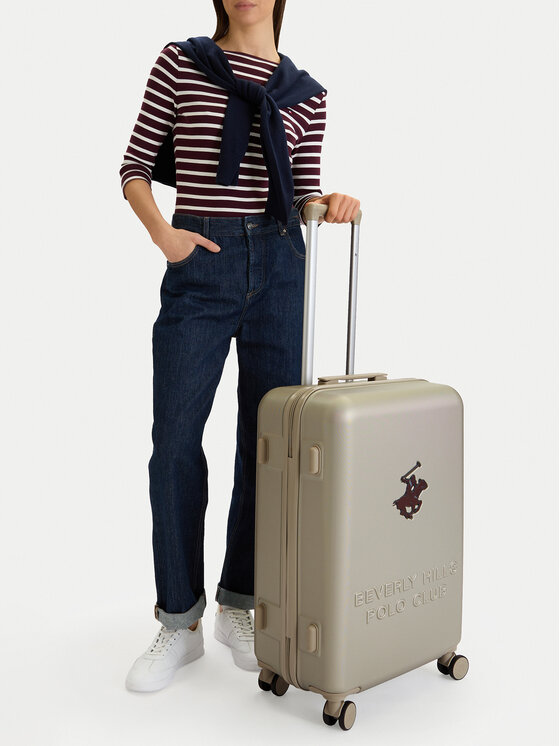 Beverly Hills Polo Club Valiză medie CEO-BHPC-M-003-08-BEIGE Bej