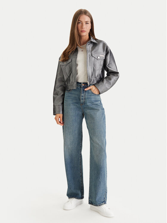 Calvin Klein Calvin Klein Дънково яке LV047E715G Сребрист Relaxed Fit