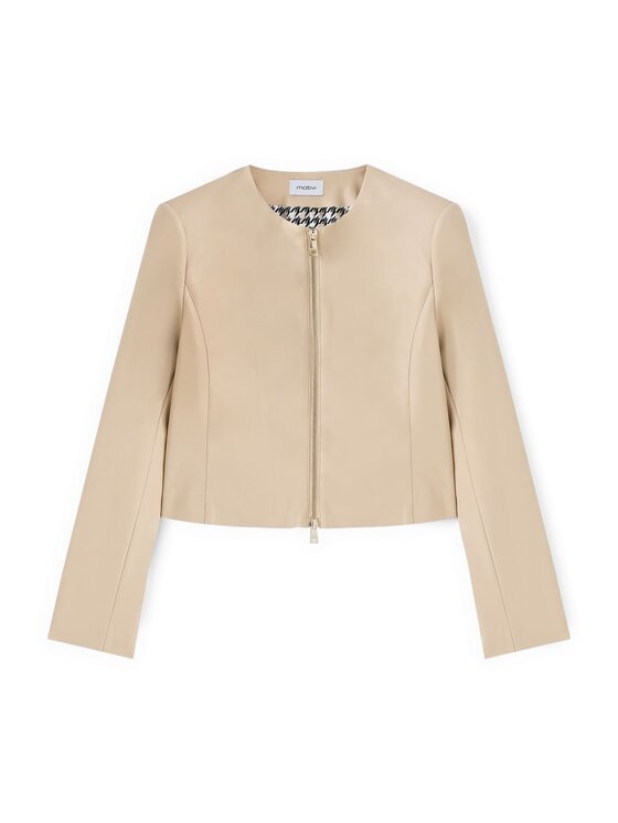 Motivi Motivi Giacca in similpelle R323Q001134N002 Crema Regular Fit