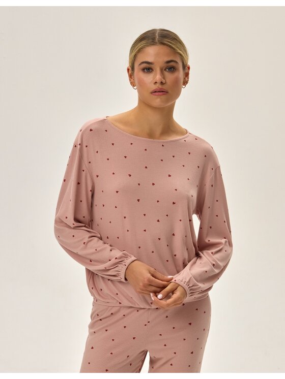 Esotiq Esotiq Piżama 42059 Różowy Regular Fit