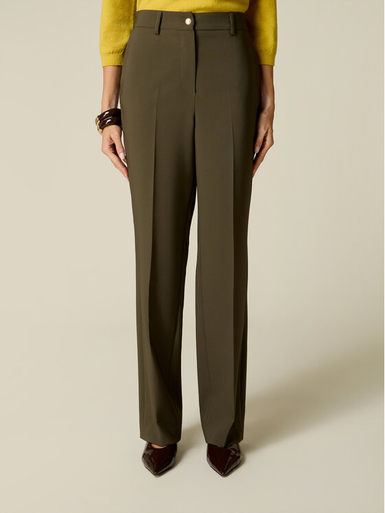 Oltre Oltre Spodnie materiałowe P041R009617N035 Zielony Baggy Fit