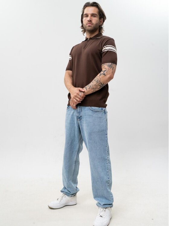Jigga Wear Jigga Wear Polo 131788 Brązowy Regular Fit