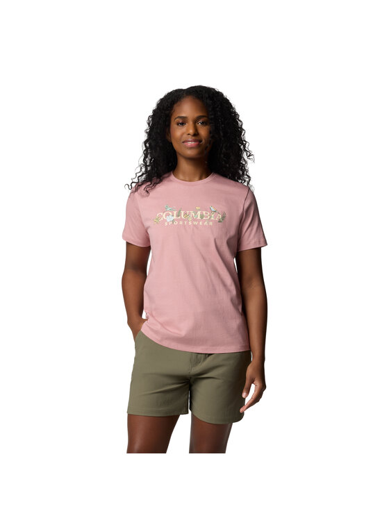 Columbia Columbia T-Shirt Columbia Boundless Beauty Logo SS Tee Różowy Regular Fit