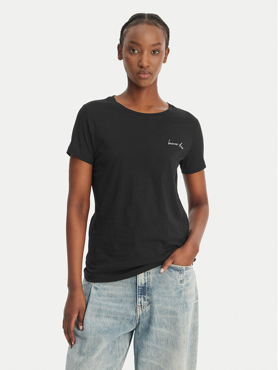 BOSS Tricou C_Elove_4 50559077 Negru Slim Fit