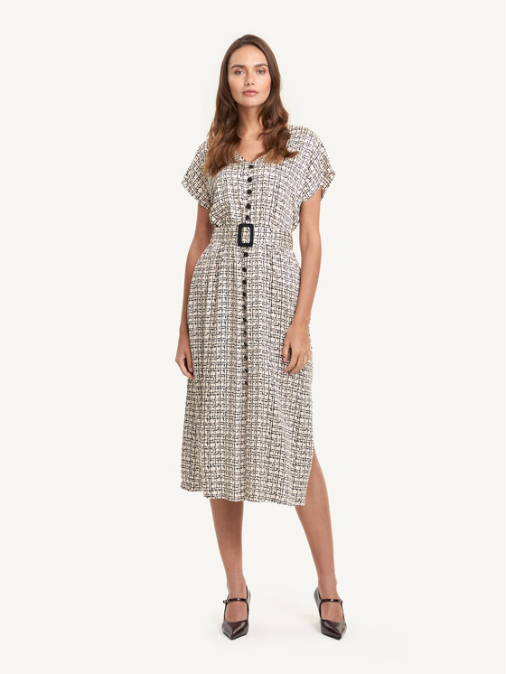 KMX KMX Sukienka koktajlowa 923240001 Beżowy Fitted Fit