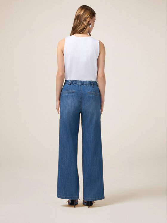 Oltre Oltre Jeans P532R008317N024 Blu Baggy Fit