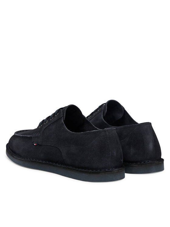Tommy Hilfiger Tommy Hilfiger Cipele Stitchdown Suede Derby FM0FM05841 Tamnoplava