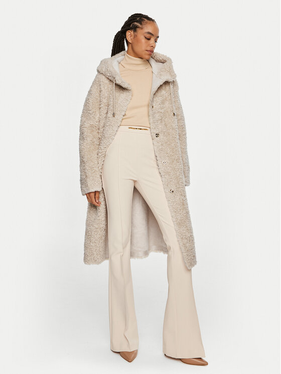 Luisa Spagnoli Luisa Spagnoli Kožuh Serra 541290 Bež Oversize