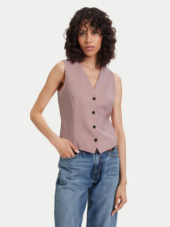 Tommy Hilfiger Vestă elegantă WW0WW48882 Roz Regular Fit