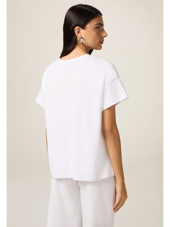 Oltre Oltre T-Shirt G024J004381N011 Biały Regular Fit
