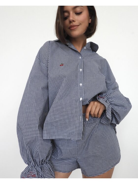 Le Songe Le Songe Koszula CHERRY Granatowy Oversize