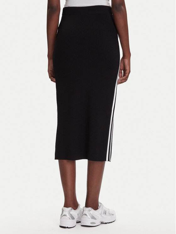 adidas adidas Spódnica ołówkowa adicolor Knit 3-Stripes JW2661 Czarny Regular Fit