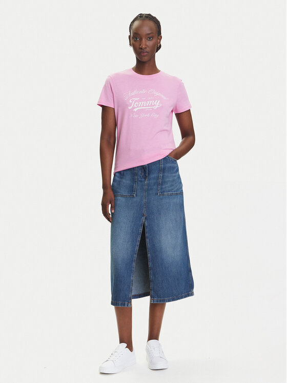 Tommy Jeans Tommy Jeans T-Shirt Essential DW0DW21404 Różowy Regular Fit