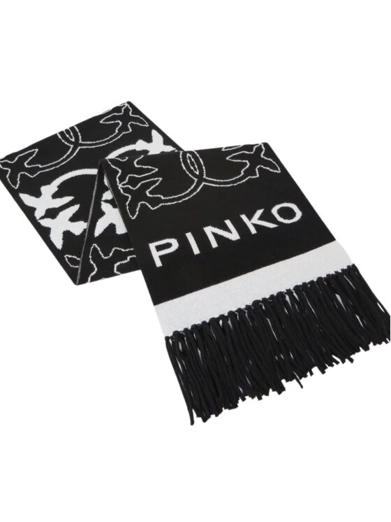 PINKO PINKO Šál Svezia sciarpa jacquard logo Čierna