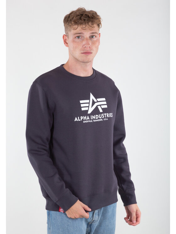 Alpha Industries Alpha Industries Bluza Basic Big Logo Sweatshirt Szary Regular Fit