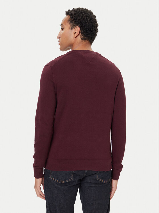 Tommy Hilfiger Tommy Hilfiger Sveter MW0MW28047 Bordová Regular Fit