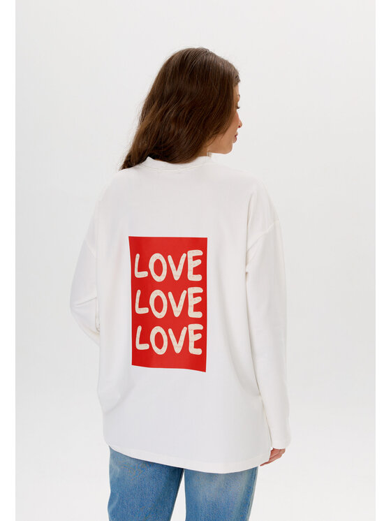 Mirons Mirons Longsleeve Print Biały Oversize