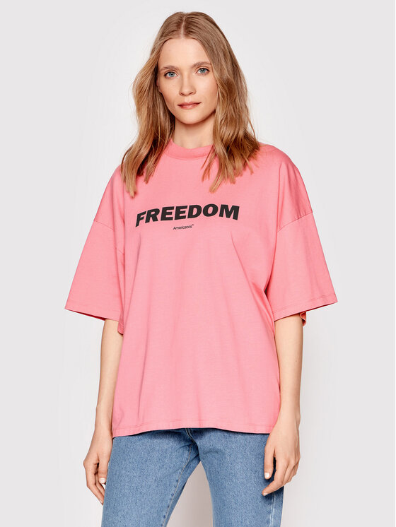 Americanos Tričko Unisex Brooklyn Heavy Jersey Ružová Oversize