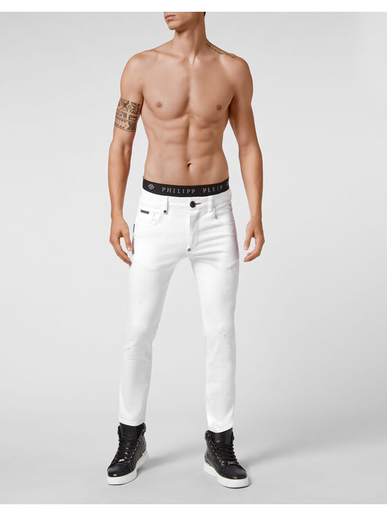 PHILIPP PLEIN PHILIPP PLEIN Jeansy 10341 Biały Skinny Fit