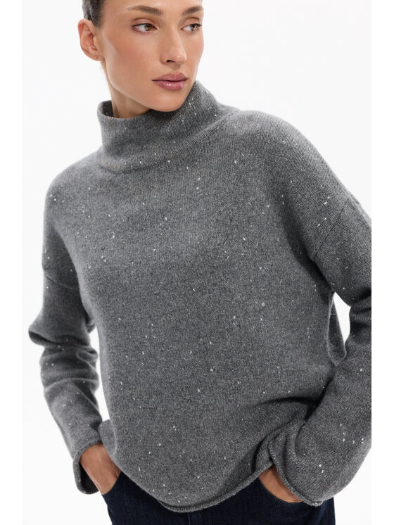 Deni Cler Milano Deni Cler Milano Sweter T-DC-S455-F5-90-80-1 Szary Regular Fit