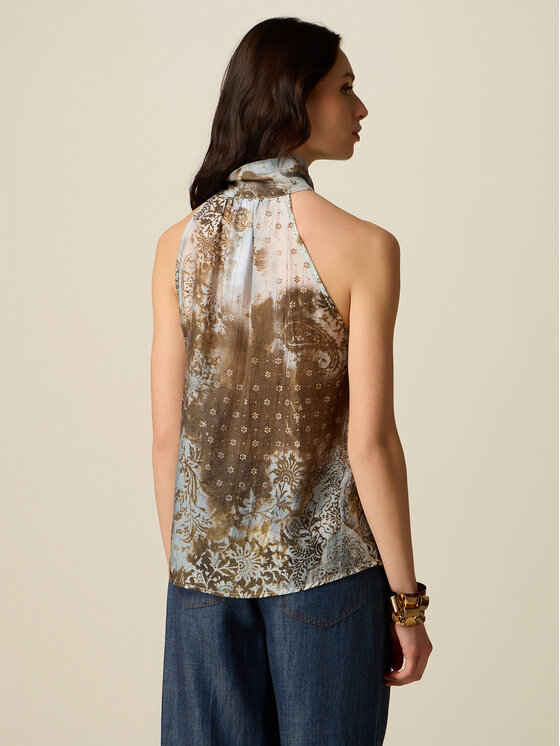 Oltre Oltre Blusa 2073J000849N0S5 Marrone Regular Fit