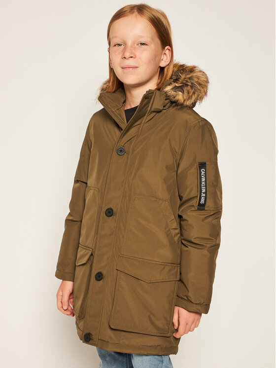 Calvin Klein Jeans Cappotto IB0IB00251 Verde Regular Fit • Modivo.it