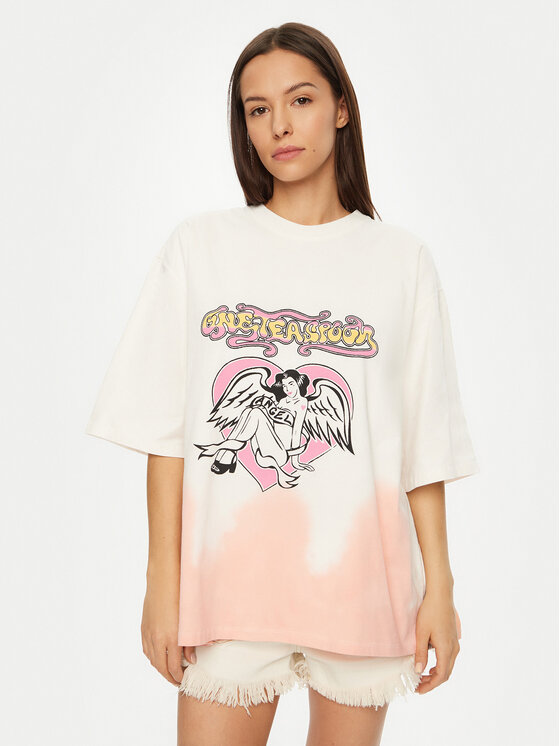One Teaspoon One Teaspoon Tricou Angel 26821 Écru Relaxed Fit