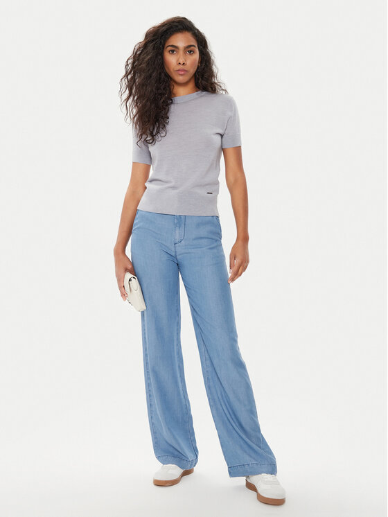 United Colors Of Benetton United Colors Of Benetton Hlače iz tkanine 4KHNDF065 Modra Relaxed Fit