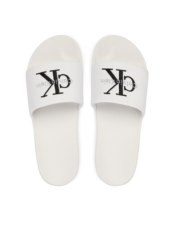Calvin Klein Calvin Klein Şlapi Ess Slide Cv YM0YM01393 Alb