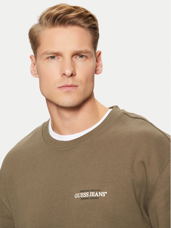 Guess Jeans Guess Jeans Суитшърт M4YQ17 K9V31 Каки Regular Fit