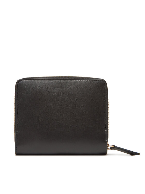 Tommy Hilfiger Tommy Hilfiger Malá dámska peňaženka Th Leather Slg Med Za Flap AW0AW17499 Čierna