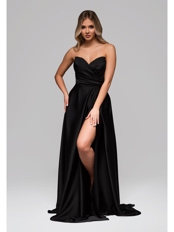 Ombre Ombre Sukienka wieczorowa LA-OM-DLR267 Czarny Regular Fit