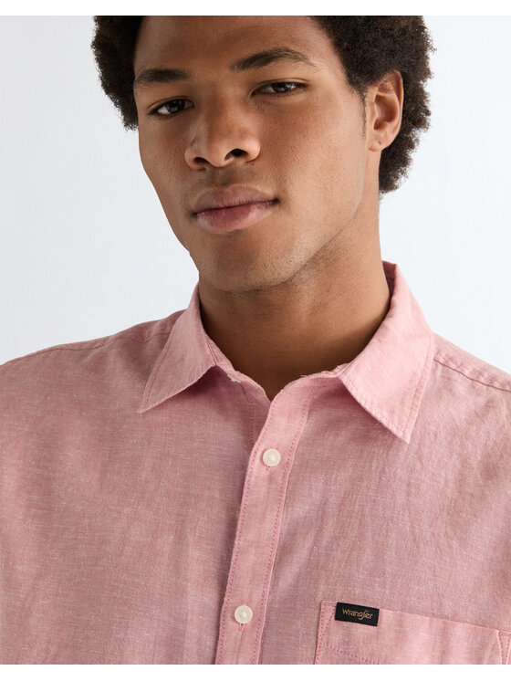 Wrangler Wrangler Koszula SS 1 PKT SHIRT Różowy Regular Fit