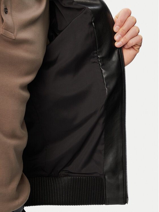 Calvin Klein Calvin Klein Tehisnahast jope LV04RG406G Must Regular Fit