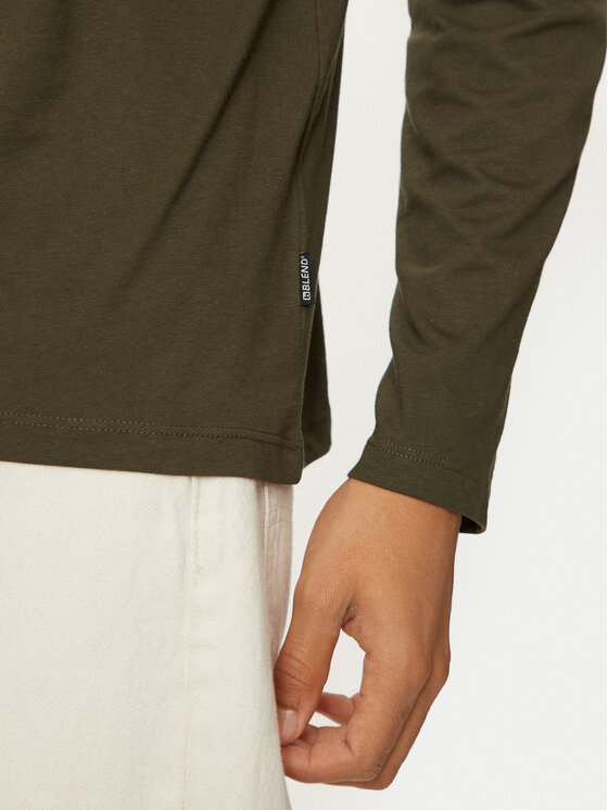 Blend Blend Pikkade varrukatega T-särk 20717825 Roheline Regular Fit