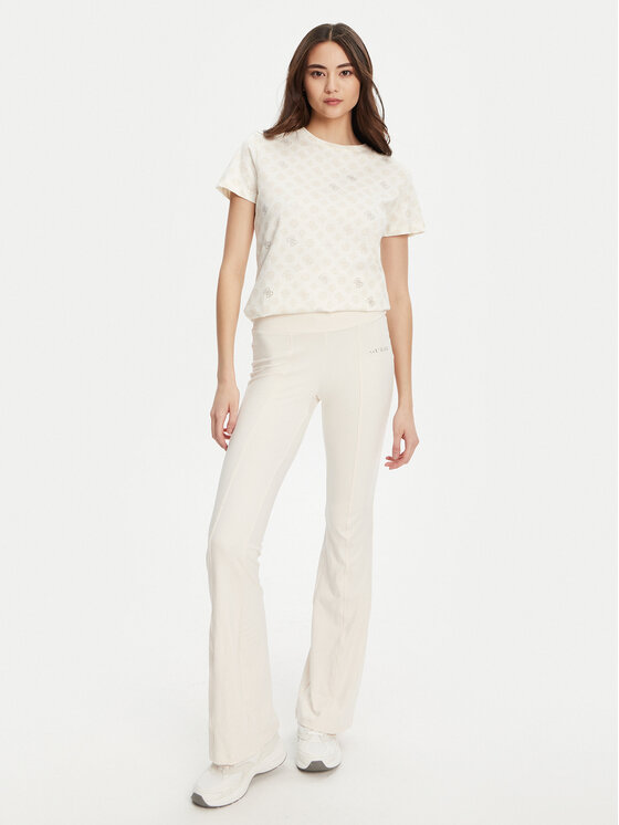 Guess Guess Tricou V5YI04 I3Z14 Écru Regular Fit