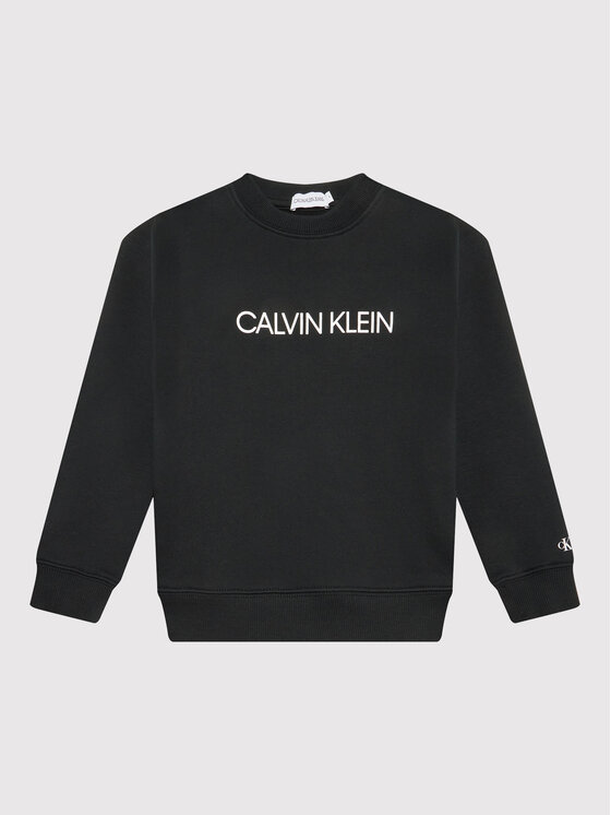 Calvin Klein Jeans Džemperis ar kapuci Unisex Institutional Logo IU0IU00162 Melns Regular Fit