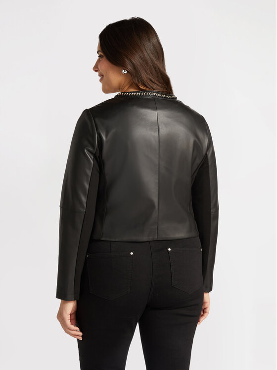 Fiorella Rubino Fiorella Rubino Giacca in similpelle R343T001200N033 Nero Boxy Fit